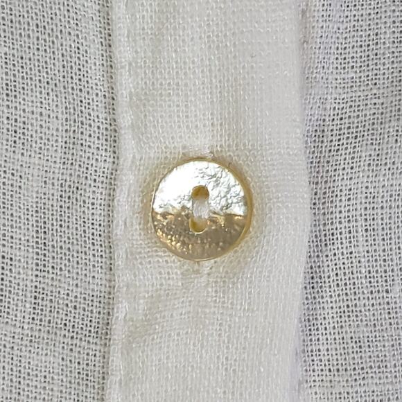 Tahari Shirt Top Womens Size XL White Linen Button Up Lagenlook Resort Beachy - Picture 8 of 10